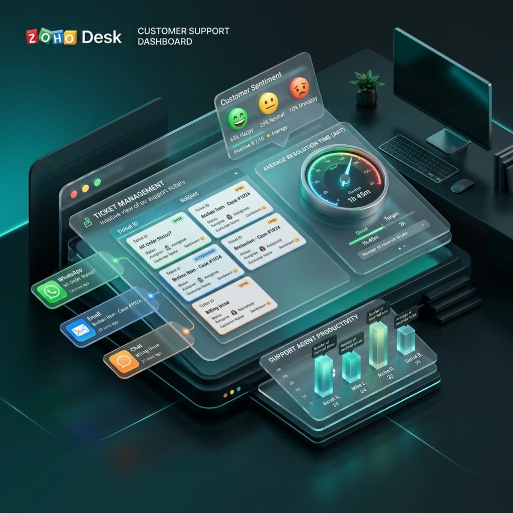Zoho Desk Customer Support Dashboard